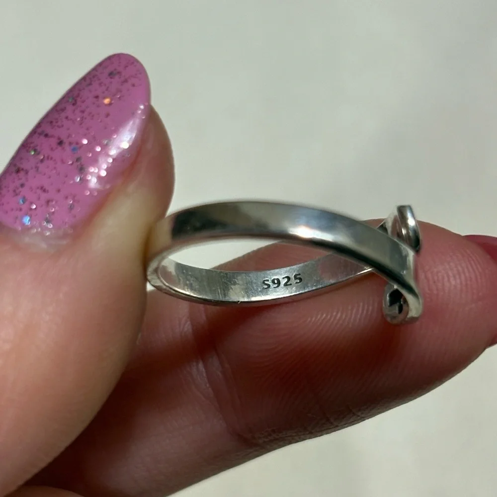 Sterling Silver Faith Cross Bypass Ring